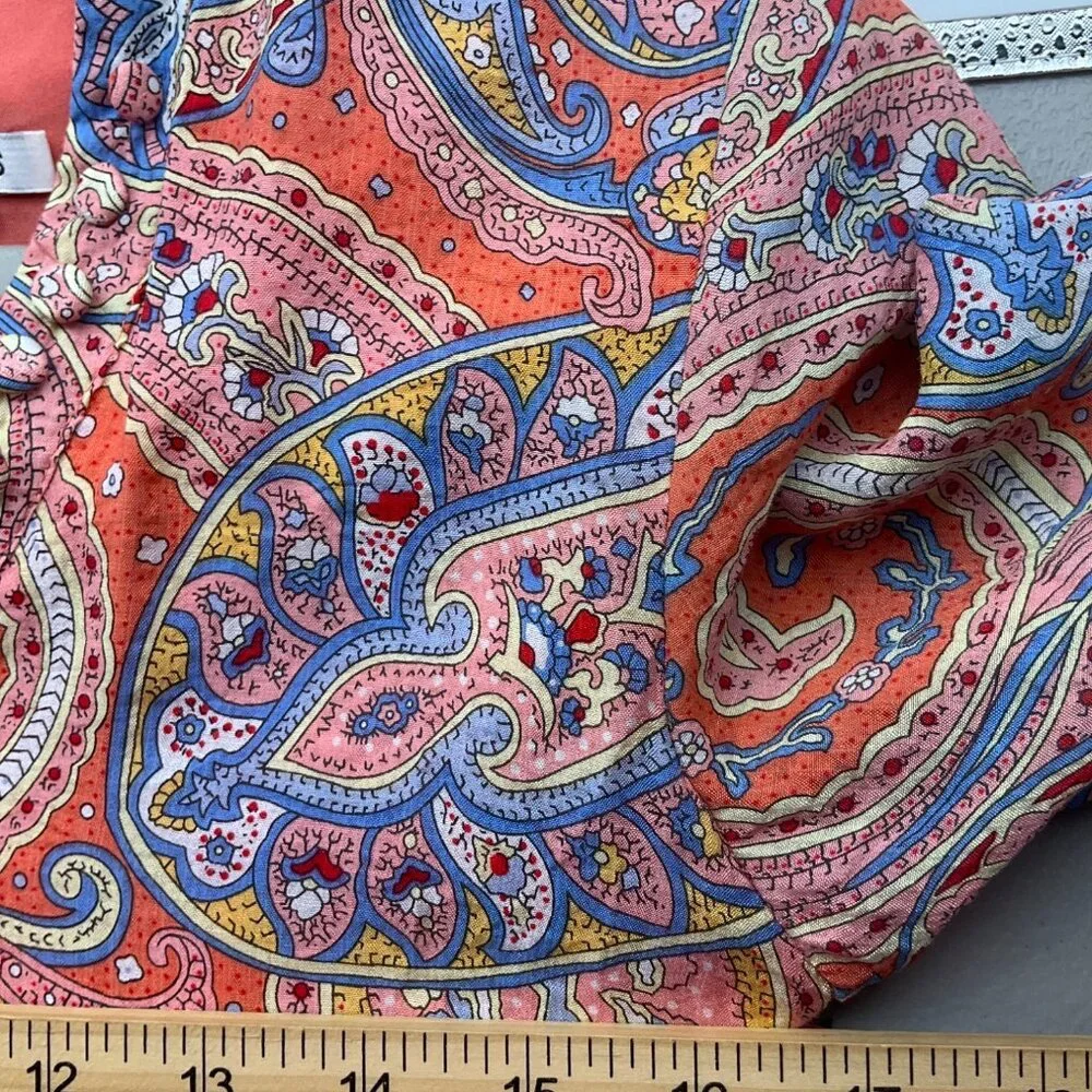 Molly Bracken Small Paisley Midi Dress Empire Waist V-Neck Flowy Boho - Picture 8 of 16